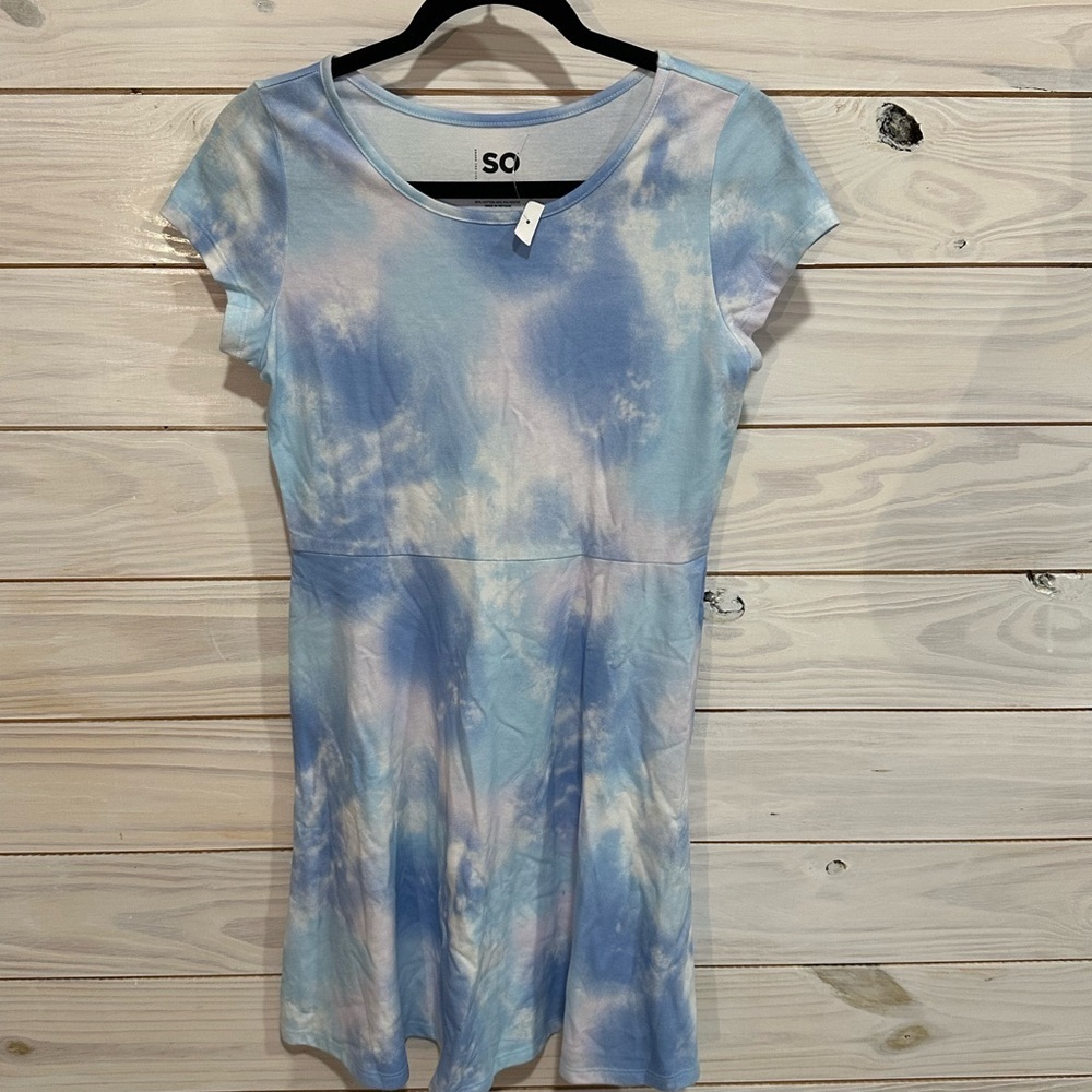 NWT Kohl's Light Blue, White and Pink Tye Dye Dress